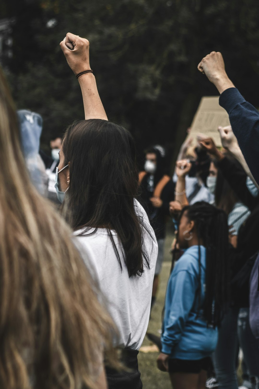 young activists protesting